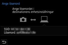 10. Använda Wi-Fi/Bluetooth-funktionen Ansluta kameran och en annan enhet direkt (direktanslutning) [WPS-anslutning] [Manuell anslutning] [WPS (Tryckknapp)] 1 Välj [WPS (Tryckknapp)] på kameran.