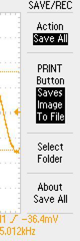 Appendix D - Spara bilder från oscilloskopet Nedan följer en introduktion till hur skärmbilder kan sparas från oscilloskopet till ett USB-minne. Alternativ 1 Print Button 1. Sätt i USB-minnet. 2.