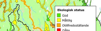 Figur 6a. Ekologisk status i Dyltaåns avrinningsområde.