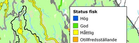 Figur 8a. Status för fisk i Dyltaåns avrinningsområde.