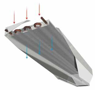 Konstruktion har batteri av aluminiumlameller och kopparrör som mekaniskt expanderats samman till metallisk kontakt. Batteriet har tryckklass NT 0.