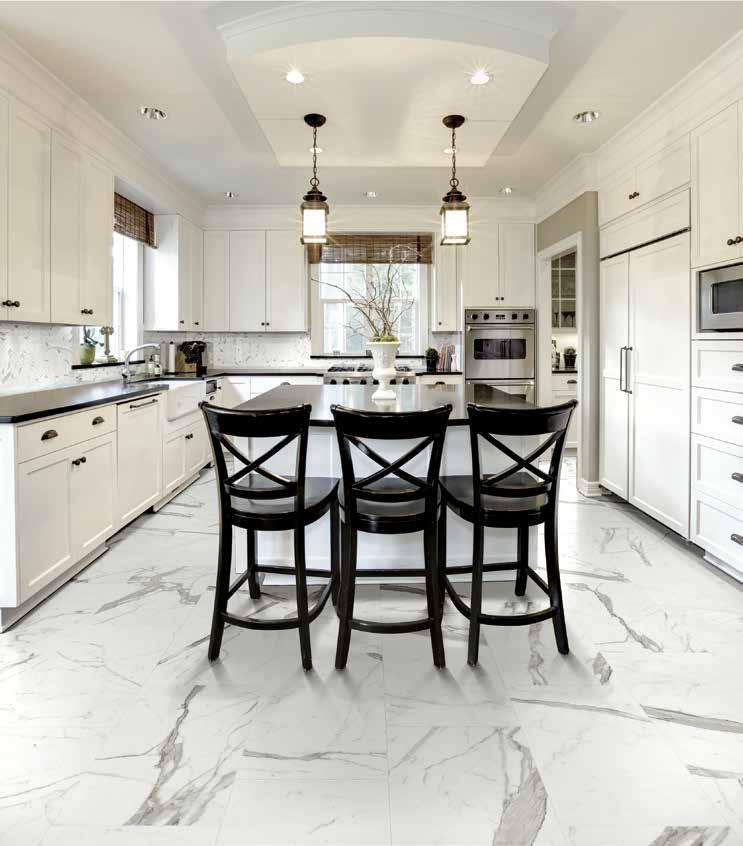Klassisk, tidlös, med en känsla av lyx. Marmi är serien där de klassiska italienska marmormönstren får ta plats och den skapar en lugn exklusiet i hemmet med sina ljusa kalkstenstoner.