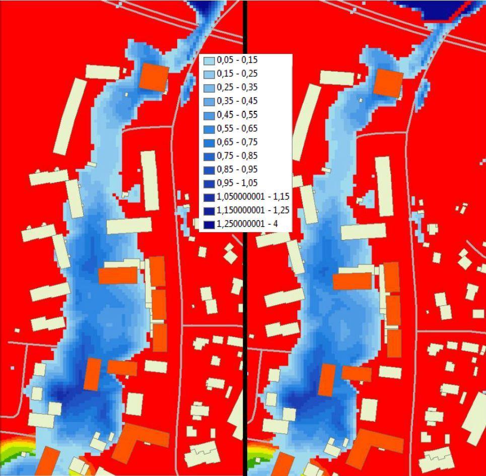 4.2.2 Vattennivåer Enligt maxvärdena för vattennivåerna nedan framgår det att en åtgärd vid Afvelsgärde inte innebär någon direkt förbättring.