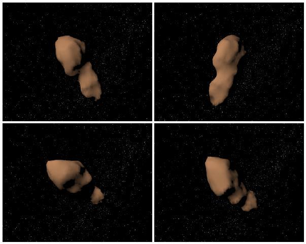 2. Asteroid 4179 Toutatis Asteroiden Toutatis passerar med jämna mellanrum väldigt nära jorden. Så sent som den 29/9 år 2004 passerade den på avståndet 0.0104 AU (ungefär 4 månavstånd).