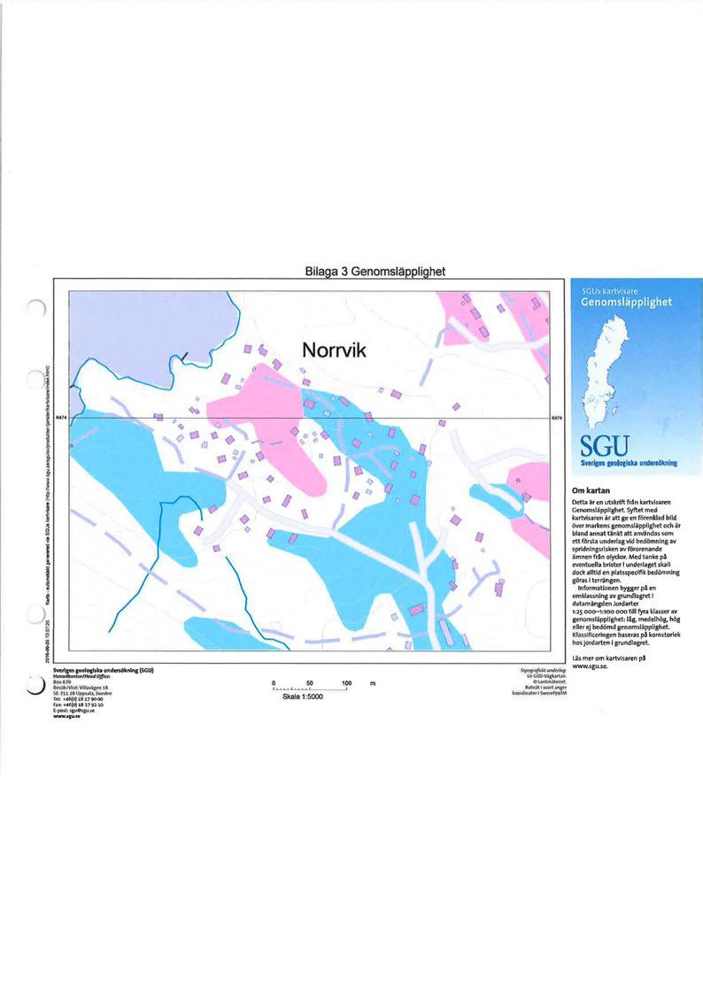 Bila a 3 Genomslappli het Norrvik l SGU Om kartan Detta är en utskrift fra n kartvisaren Genomsläpplighet.