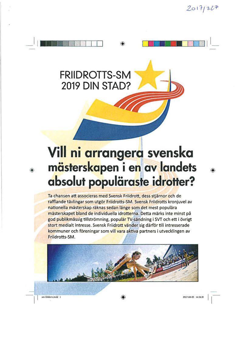 FRIIDROTTS-SM 2019 DIN STAD? Vill ni arrangera svenska mästerskapen i en av landets absolut populäraste idroher?