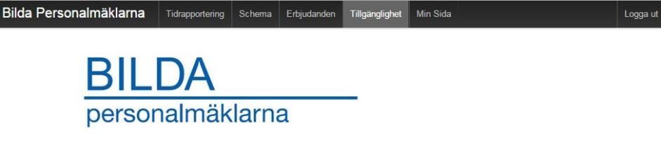 2. Tillgänglighet 2.1 Hur uppdaterar jag kalendern? Du kan uppdatera din kalender på tre sätt: 1. Hemsidan 2. Ringa BILDA 3. Maila BILDA 1.