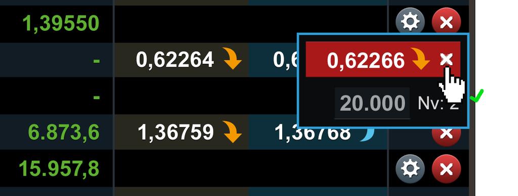 Din personlig orerinställningr, Stop Loss oh Tke Profit inställningr kommer tt läggs i smn me in 1-kliks