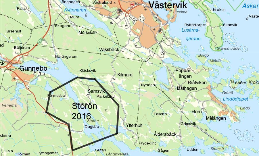 Storöreviret I den fågelinventering som genomfördes 2016 (Strandberg & Arnesson 2016) presenteras ett annat revir, Storöreviret. Karta 10.