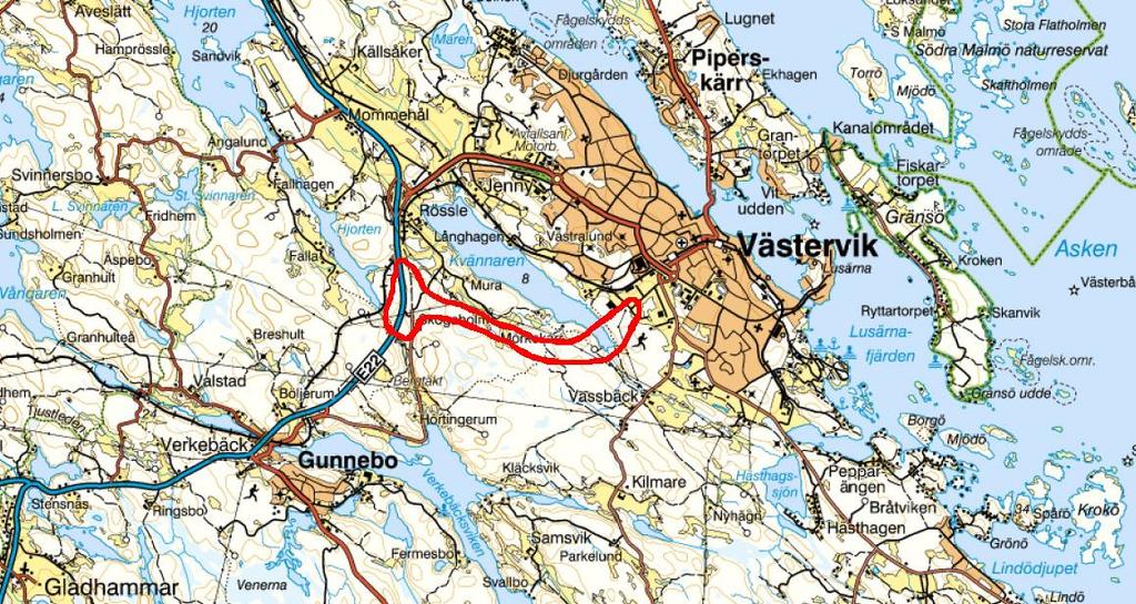 1 Inledning Västerviks kommun utreder möjligheterna till en ny infart till Västerviks stad, den s k södra infarten. Innan projektet kan bli verklighet krävs olika typer av underlag.