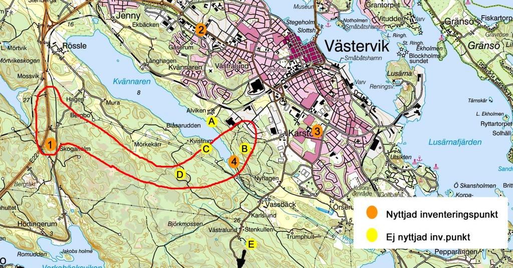 4 Metodik Inventeringen genomfördes initialt under perioden 13 24 februari 2017, med rekognosering några dagar tidigare.