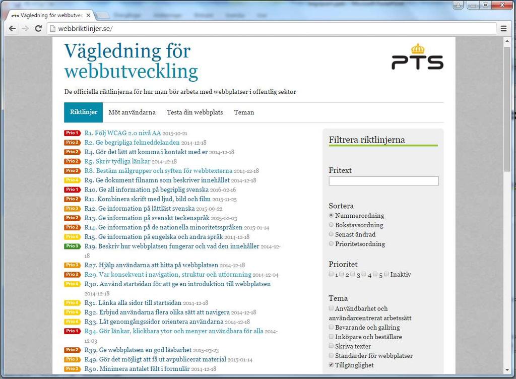 Webbriktlinjer.