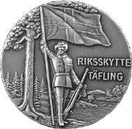 Riksskyttetävlingsmedalj Används i SM instiftad 1897