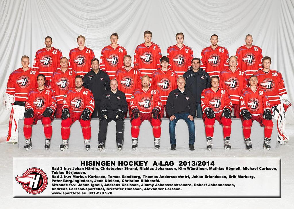 Verksamhetsberättelse Hisingen Hockeys Herr A-lag När vi inleder säsong känns det som att vi verkligen vill vara med och ta upp kampen om en plats i Division 2.