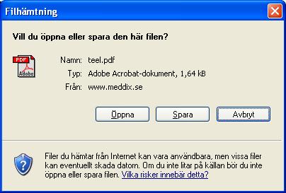 4 4. Rutan Filhämtning visas och här klickar du på Öppna.