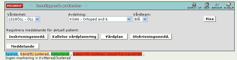 Patienten finns kvar som inneliggande tills alla berörda kvitterat utskrivningsmeddelandet och utskrivningsdatum är