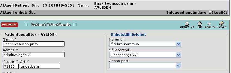 1. Kallelse skickad visas för att ge en helhetsbild av hur betalningsansvaret beräknas. Vårdplan upprättad samt datum för utskrivningsklar överförs automatiskt från vårdplanen när justeringen är klar.