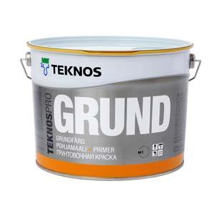 TEKNOSPRO GRUND Grundfärg Grundfärg till tak och väggar i torra utrymmen inomhus. buren sampolymerlatex. 3 / Helmatt 4-8 m²/l.