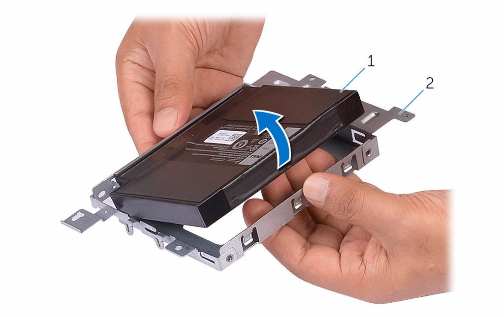 1 batterikabel 2 skruvar (4) 3 batterienhet 4 Ta