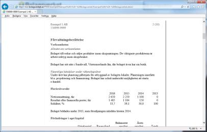 Bra för M2M utbyte när få krav ställs på visuell presentation (x)html-fil med taggat data (ixbrl)