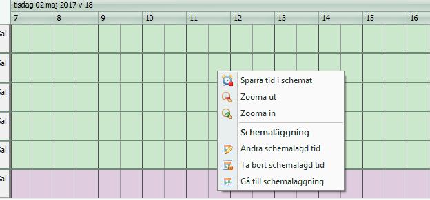 ÄNDRING AV SCHEMA FÖR EN DAG ELLER TVÅ (STÄNGNING TILLFÄLLIGT VIA GANT) Det finns möjlighet att via Gant schemat spärra en sal för en kortare tid utan att påverka schemat framåt.