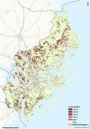 Figur 12: Jordbruksmark och skog i länet SLUTSATSER Naturmiljön är landsbygdens och skärgårdens viktigaste resurs. Därför måste den både värnas och utvecklas.