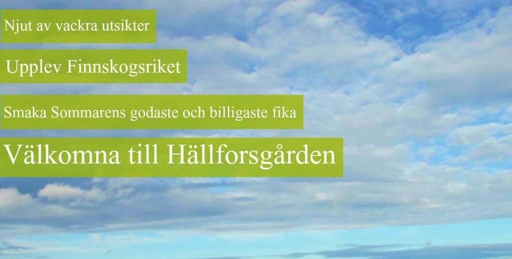 Gävle Sommarcafé Kom och fika på Hällforsgården. Här hittar du sommarens godaste och billigaste fika. Öppet lördagar/söndagar under perioden 3/6-30/7, kl 12.00-