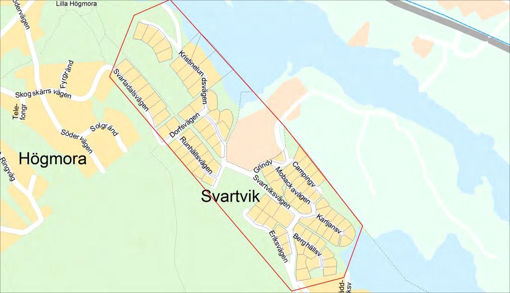 8. Svartvik Figur 10. Detaljkarta över Svartvik Recipient: Magelungen (otillfredsställande ekologisk status, uppnår ej god kemisk status).