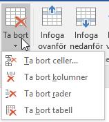 Tabeller - Lägga till rader och kolumner Ändra kolumnbredd och radhöjd 1. Placera muspekaren på en kolumnavgränsare eller radhöjsdavgränsare. Muspekaren ändrar utseende till en dubbelpil. 2.