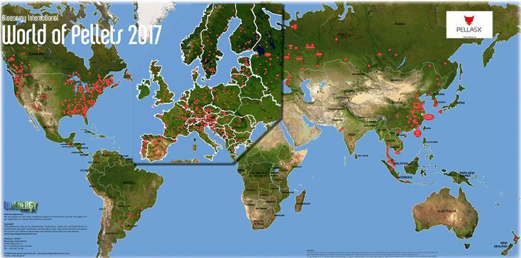 6 miljoner ton år 2015 för värmeproduktion. Användningen av pellets i medlemsstaterna varierar.