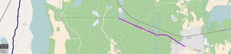 Antal adresser inom 5 km från vägen: 3833 ÅDT: 1479 (tung trafik: 109) Vägbredd: 6,3 m Motivering/Övrigt: Pendling (arbete)