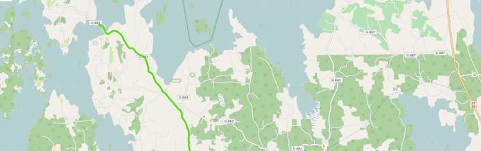 Ti 7: Lv 681 Urshult Passage Åsnen Kommunens prioritering: 2 Läge: Norr om Urshult Hastighet: 70 km/h NNK: 0,8 Längd: 9,4 km 2