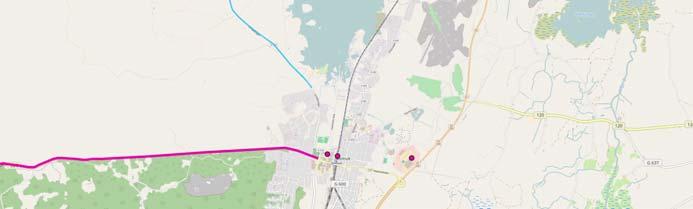 adresser inom 5 km från vägen: 4346 (ca 291 längs med/norr om vägen) ÅDT: 1164 (tung trafik: 55)