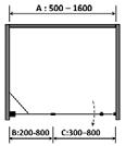 Endast Klarglas Vänsterhängd Högerhängd PALLADIUM DE LUXE Hörna med slagdörr och sidovägg. Höjd 2000 mm.