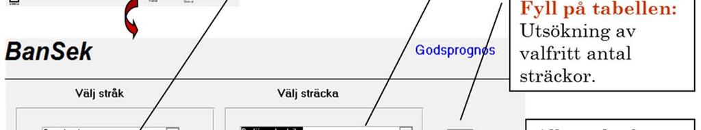 Om beräkningen avser ett helt stråk väljs Alla sträckor på stråket.