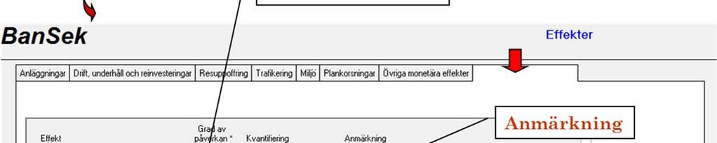 3.6.8 Icke värderingsbara effekter Effektformuläret Icke värderingsbra effekter består av en checklista