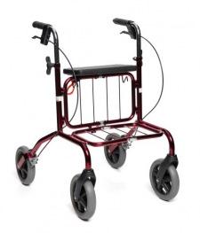 Rollator med bakåtvända handtag Temadag gånghjälpmedel 2014 LDHnr 45613 Rollator Rebel b62 140kg (lagervara) Bild: Human Care Rollator för både inom- och utomhusbruk. Handtagen är vända bakåt.