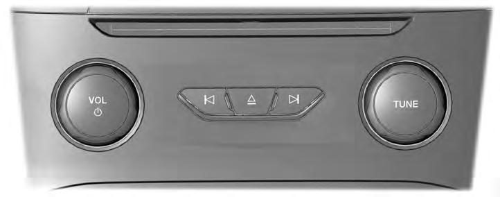 Audiosystem E188891 A B C D E F VOL och Till/Från: Tryck på den här knappen för att sätta på och stänga av systemet. Vrid för att justera volymen. CD-fack: Mata in en CD.