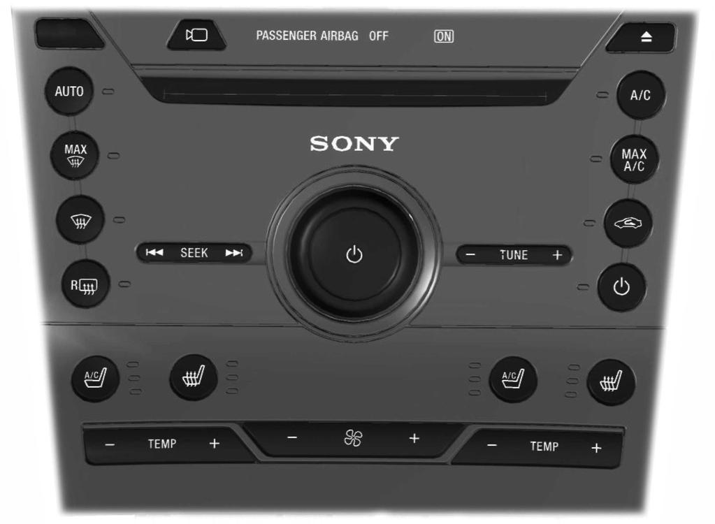 Audiosystem AUDIOENHET - BILAR MED: SONY AM/FM/CD VARNING! Bristande koncentration när du kör kan leda till förlorad kontroll över bilen, kollision och personskador.