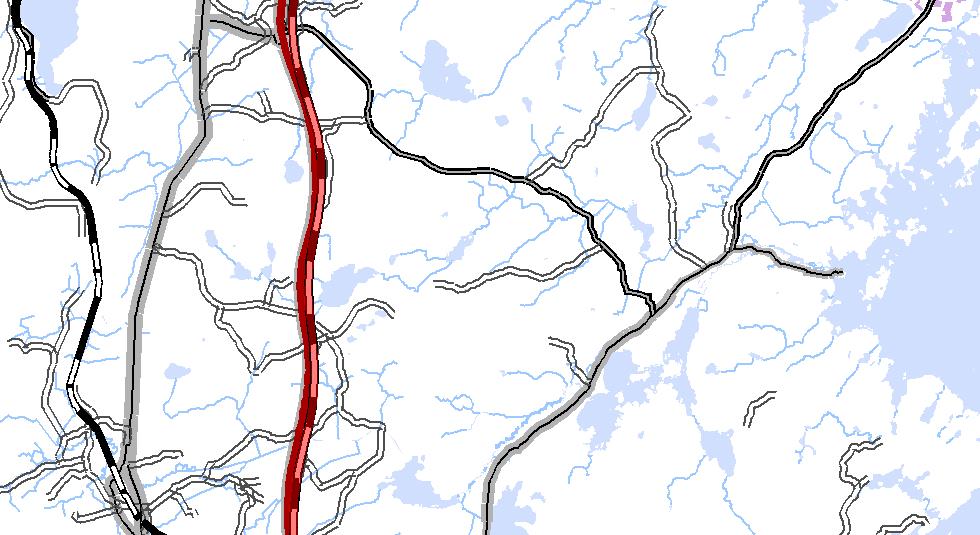 kommun Skettenåsen E4 Styvje mötesstation 583 Styvje 642 645 Lilltjärnen Stortjärnen Lötån Söderhamn Söderalaån Söderhamnsån Ålsjön Ljusnan 633 629 LJUSNE Hällåsen 639 Figur 4.