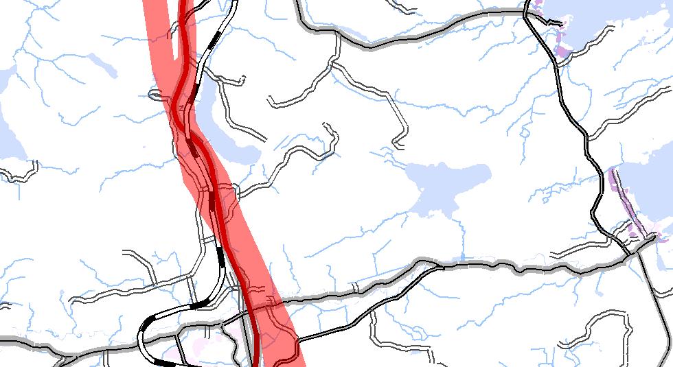 För delen Harmånger-Bäling dels längs befintlig bana i öster fram till Jättendal och därefter rakt norrut (öster om nuvarande väg E4) mot Bälingsjön, dels väster om Jättendals odlingslandskap, i