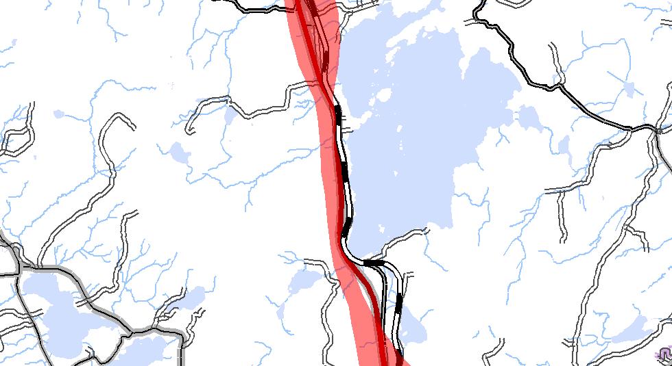 studeras vidare. Den södra delen, väster om väg E4 vid Armsjön är gemensam. Därefter gäller antingen öster eller väster om Bölesjön och Skrängstasjön fram till Njurundabommen.