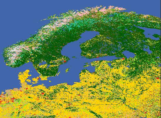 Legend glc250m Class_Names Kattegatt Bothnian Sea Gulf of Finland Baltic Proper Bothnian Bay Gulf of Riga Artificial surfaces and associated areas Bare areas Cultivated and managed terrestrial areas