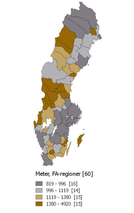 Växande anspråk på service Medianavstånd