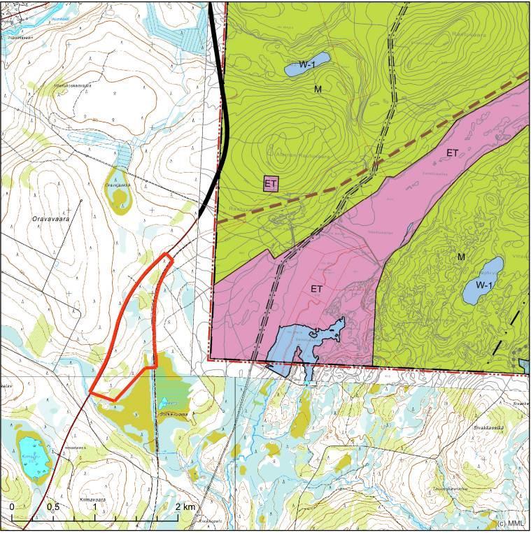 Ylläs delgeneralplan sträcker sig ganska nära det område som ska detaljplaneras till Rautuvaara gruvområde.