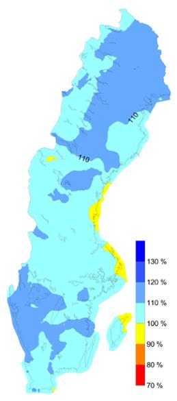 Nu har SMHI sammanställt temperaturoch nederbördsdata för 1991-2016 Nederbörd Temperatur Slutsatsen är att det har blivit varmare