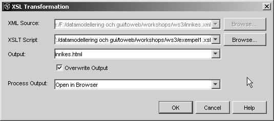 Öppna det XML-dokument som du vill omvandla. Högerklicka i textredigeringsdelen av NetBeans och välj XSL Transformation.