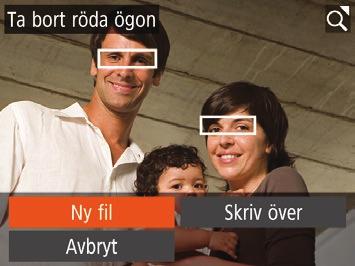 Bilderna kan se gryniga ut vid upprepad redigering med den här funktionen. Om [Auto] inte ger önskat resultat kan du prova att korrigera bilderna med [Låg], [Medium] eller [Hög].