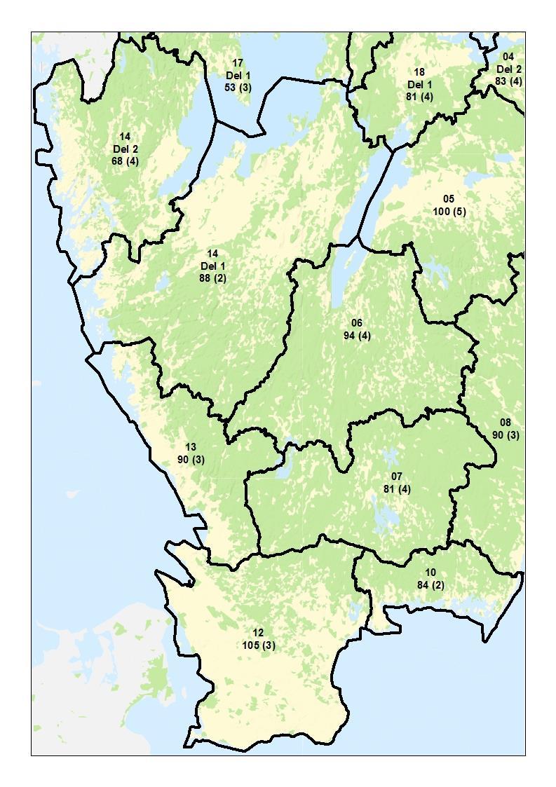 Bilaga B Län: Jönköping (06), Kronoberg (07), Blekinge (10), Skåne (12), Halland (13), Västra Götaland (14). Skogsmark tusen kr/ha.