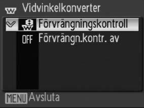 e Konverter Det här alternativet används för de konvertrar som anges nedan. Observera att dessa tillbehör kräver en adapterring (säljs separat).